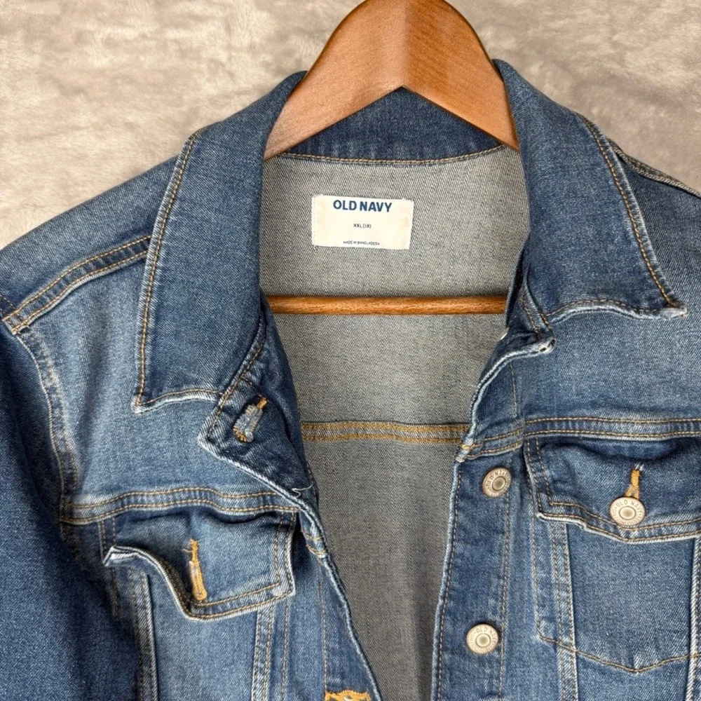 Old Navy Kids Denim‎ Jacket Blue Trucker Style Size XXL